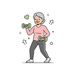 Woman Elderly Fitness Icon