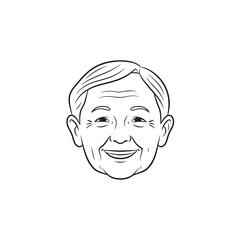 Elderly Smiling Face Icon