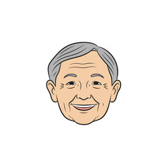 Elderly Smiling Face colorful Icon