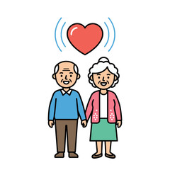 Elderly with Heart Icon