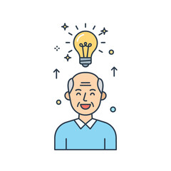 Elderly with Heart Icon