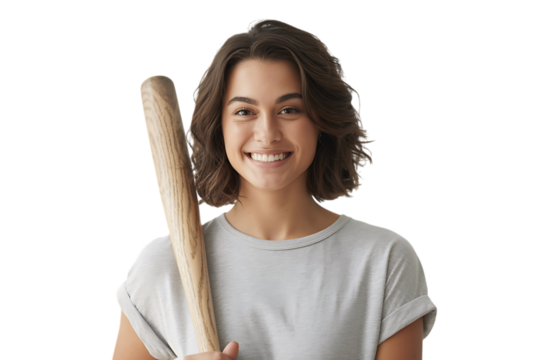 Happy candid girl with blond hair isolated on transparent background