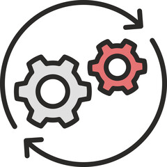 Obraz premium Process flat icon. Process icon suitable for web and mobile application.