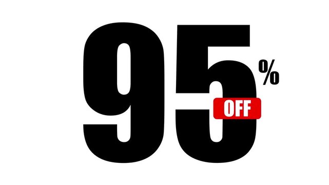 Promotional sale video banner with a ninety-five off tag