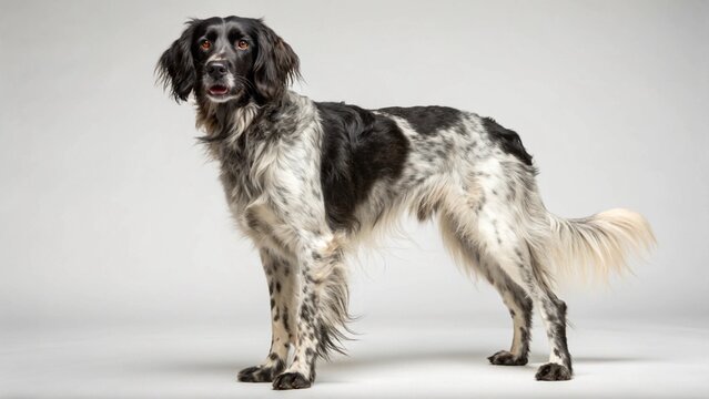 Large Munsterlander on studio background