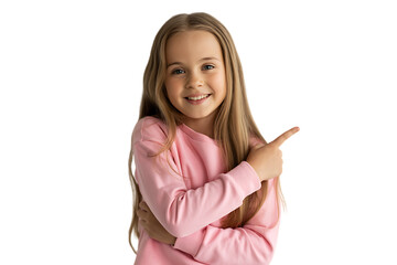 young adorable girl isolated on transparent background