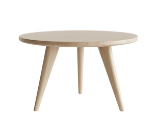 Circle wooden table isolated on transparent background