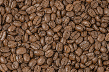 Coffee beans as a background macro photo.