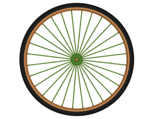 Minimalist Bicycle Wheel Vector Illustration Isolated