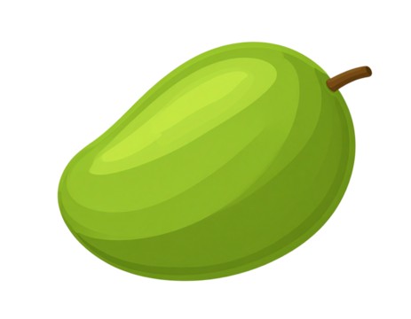 Minimalist Green Mango Vector Illustration Isolated - Powered by Adobe