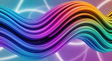 Fototapeta premium Photo of abstract colorful wave with glowing circles in the background creates a mesmerizing and dynamic visual experience for the viewer
