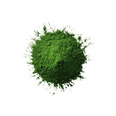 Aerial View of Matcha Powder Explosion on Black Background
