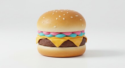 mini cheeseburger slider sweet version isolated on white background for food or dessert presentation