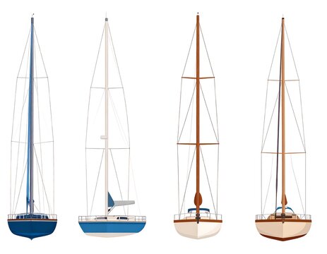 Four sailing boat masts