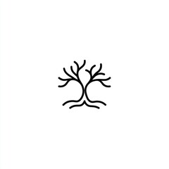 Obraz premium Simple line art tree silhouette