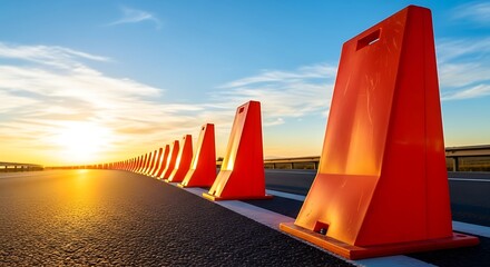 Roadway Safety Cones at Sunset Highway.