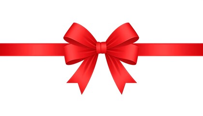 Red ribbon bow on white background (1)