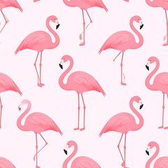 Obraz premium Pink flamingo seamless pattern
