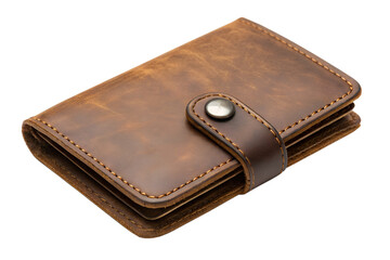 Brown leather card holder isolated on white background