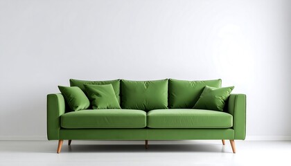 Green sofa in a modern room (1)