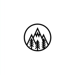 Mountain silhouette logo design