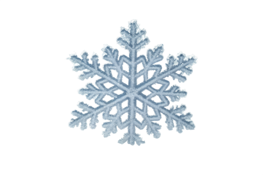 Intricate snowflake crystal isolated on white background