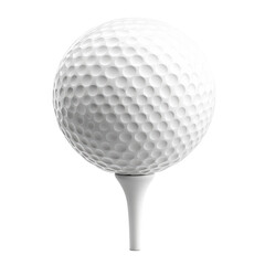 Golf ball on a tee isolated on transparent background
