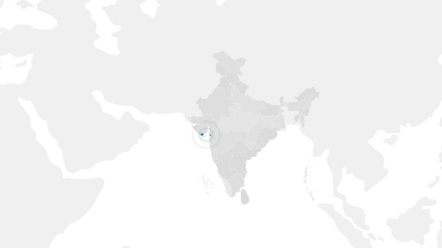 Daman and Diu map video 9, Highlighted on India Map Video, with Borders, Geography & Education&rdquo; India map video, Indian territory video.