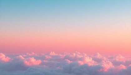 Fototapeta premium Dreamy Pink Sunset Sky Above the Clouds