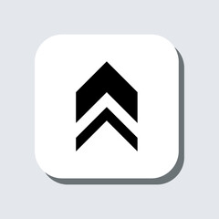 Up arrow icon vector. Scroll up sign symbol in trendy flat style. Move up vector icon illustration in square isolated on gray background