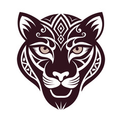 Panther Face Ethnic Tattoo Silhouette Logo