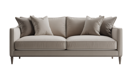 Gray sofa isolated on transparent background
