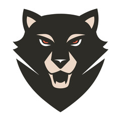 Negative Space Panther Head Silhouette Icon