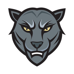 Industrial Panther Face Silhouette Logo Design