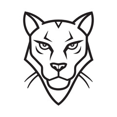 Minimalist Furious Panther Silhouette Vector Icon