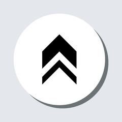 Up arrow icon vector. Scroll up sign symbol in trendy flat style. Move up vector icon illustration in circle isolated on gray background