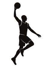  silhouette vector player dunking ball