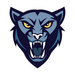 Aggressive Panther Face Silhouette Logo Design