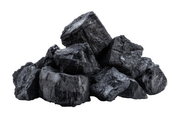 Obraz premium Pile of dark gray charcoal briquettes