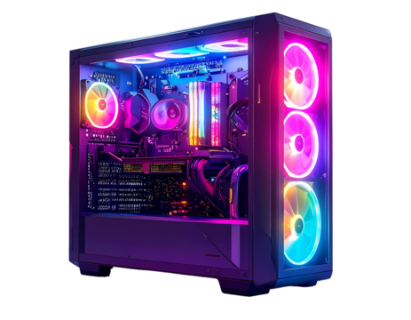 Colorful Gaming Computer Case Isolated