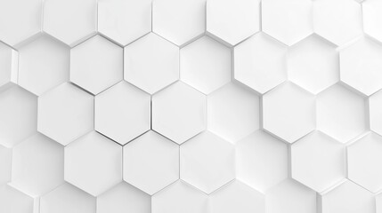 Fototapeta premium 3d render of a white abstract background with a hexagon pattern.