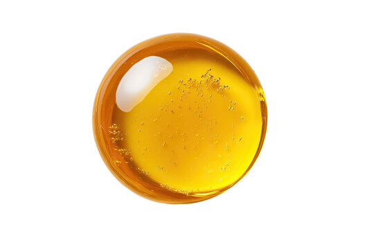 Golden liquid in a round bowl, top view