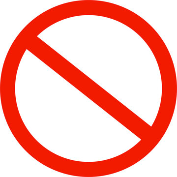Red prohibition sign isolated on transparent background
