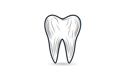 Simple, outlined tooth illustration