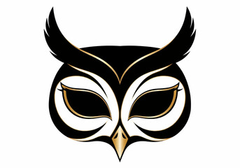 Stylized owl face logo with bold eyes and modern graphic design perfect for branding, mascot, and emblem use.
