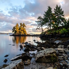 Coastal landscape at dawn