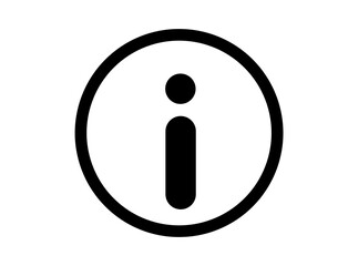 Black information symbol inside a circle, isolated on transparent background