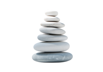 Stack of stones isolated on transparent background
