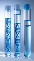 Three test tubes with DNA strands