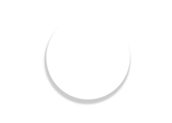 White circle on gray square with red accent isolated on a transparent background